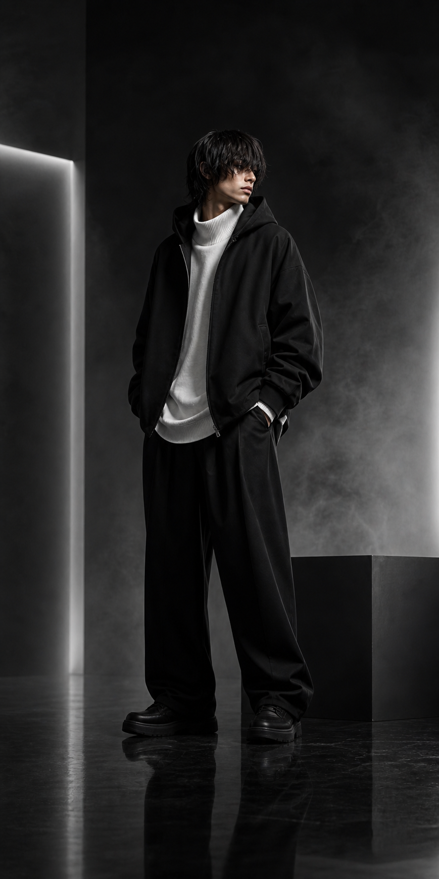 GDBD futuristic black and white fashion campaign